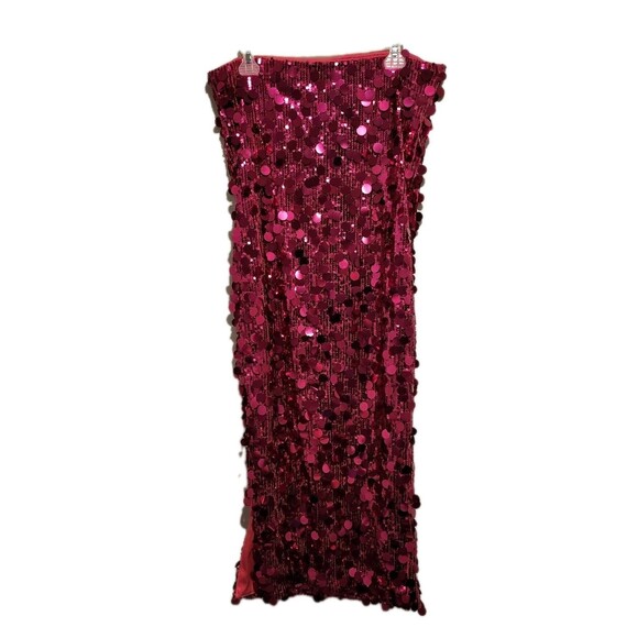 Pink Sparkly Sequin Strapless Stretch Dress Size XL - Picture 2 of 10